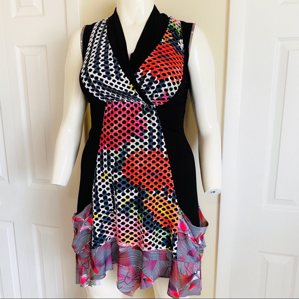 Tango Mango Stunning Unique Mixed Media Mesh Dress - Picture 5 of 12